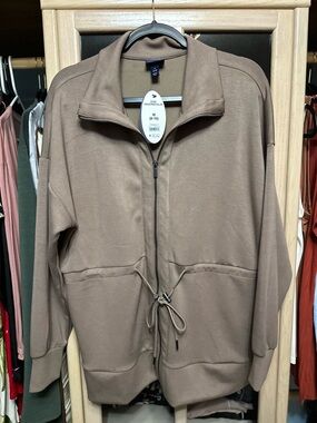 Scoop Women's Zip-Front Jacket in Brown